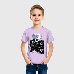Футболка хлопковая детская Космические сны, цвет: лаванда — фото 2