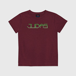 Футболка хлопковая детская Judas logo, цвет: меланж-бордовый