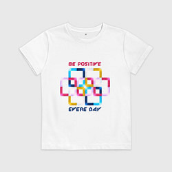 Футболка хлопковая детская Абстракция позитив, цвет: белый