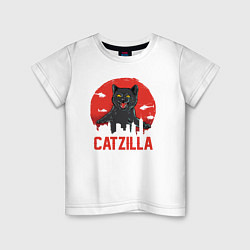 Футболка хлопковая детская Catzilla, цвет: белый