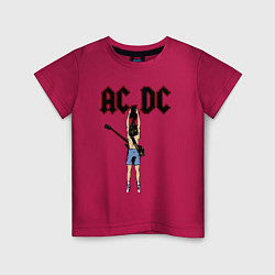 Футболка хлопковая детская Angus Young, цвет: маджента