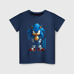 Футболка хлопковая детская Sonic - poster style, цвет: тёмно-синий