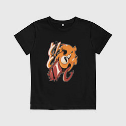 Футболка хлопковая детская Crazy Pochita, цвет: черный