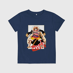 Футболка хлопковая детская Луффи из аниме и манги One Piece, цвет: тёмно-синий