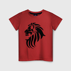 Футболка хлопковая детская Лев тату, цвет: красный