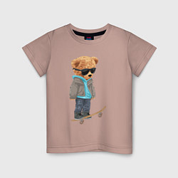 Детская футболка Плюшевый мишка скейтер