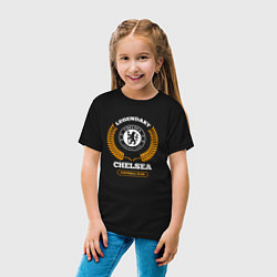 Футболка хлопковая детская Лого Chelsea и надпись legendary football club, цвет: черный — фото 2