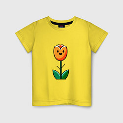 Футболка хлопковая детская Веселый тюльпан, цвет: желтый