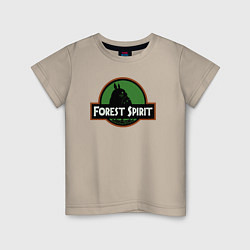 Футболка хлопковая детская Тоторо дух леса, цвет: миндальный