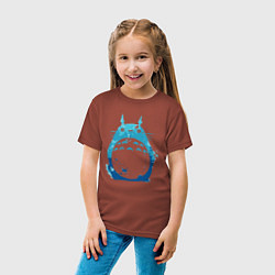 Футболка хлопковая детская Blue Totoro, цвет: кирпичный — фото 2