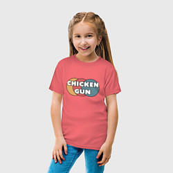Футболка хлопковая детская Chicken gun круги, цвет: коралловый — фото 2