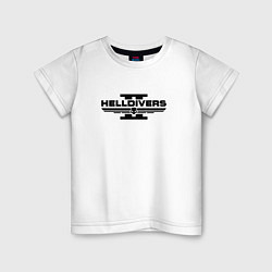 Футболка хлопковая детская Helldivers 2: Logo, цвет: белый