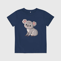 Футболка хлопковая детская Cute koala, цвет: тёмно-синий