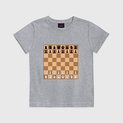 Футболка хлопковая детская Шахматная доска без нумерации, цвет: меланж