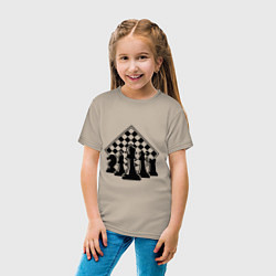 Футболка хлопковая детская The chessboard, цвет: миндальный — фото 2