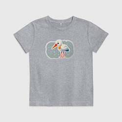 Футболка хлопковая детская Птенец черно белого аиста, цвет: меланж