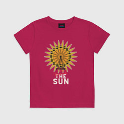 Футболка хлопковая детская Once more round the Sun, цвет: маджента