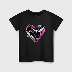 Детская футболка Влюбленные киты и сердце