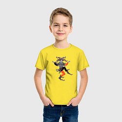 Футболка хлопковая детская Иллюстрация джокера с карт, цвет: желтый — фото 2