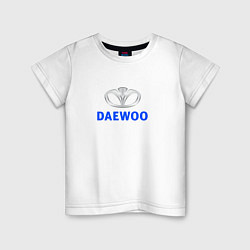 Футболка хлопковая детская Daewoo sport auto logo, цвет: белый