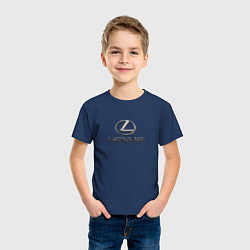 Футболка хлопковая детская Lexus авто бренд лого, цвет: тёмно-синий — фото 2