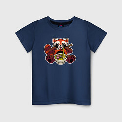 Футболка хлопковая детская Голодная панда, цвет: тёмно-синий