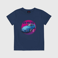 Футболка хлопковая детская Porsche RWB, цвет: тёмно-синий