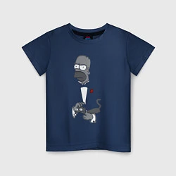 Футболка хлопковая детская Homer godfather, цвет: тёмно-синий