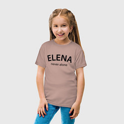 Футболка хлопковая детская Elena never alone - motto, цвет: пыльно-розовый — фото 2