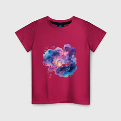 Детская футболка Космическая спираль акварель