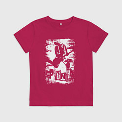 Футболка хлопковая детская Punk music, цвет: маджента