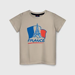 Футболка хлопковая детская France, цвет: миндальный