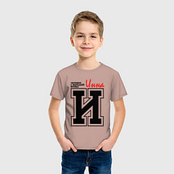 Футболка хлопковая детская Инна человек с большой буквы, цвет: пыльно-розовый — фото 2