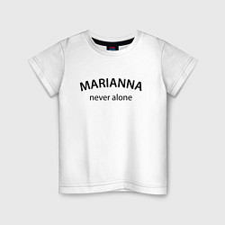 Футболка хлопковая детская Marianna never alone - motto, цвет: белый