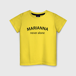 Футболка хлопковая детская Marianna never alone - motto, цвет: желтый