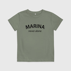 Футболка хлопковая детская Marina never alone - motto, цвет: авокадо
