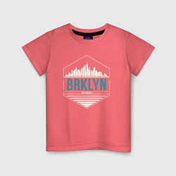 Футболка хлопковая детская Brooklyn city, цвет: коралловый