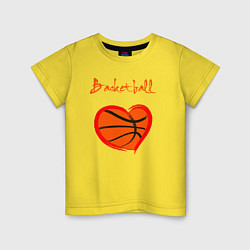 Футболка хлопковая детская Basket love, цвет: желтый