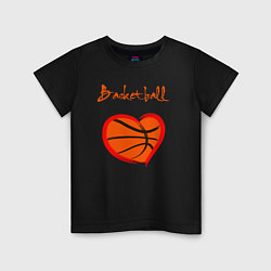 Футболка хлопковая детская Basket love, цвет: черный