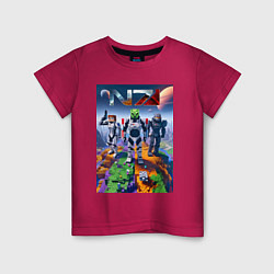 Детская футболка Mass effect and Minecraft - ai art collaboration
