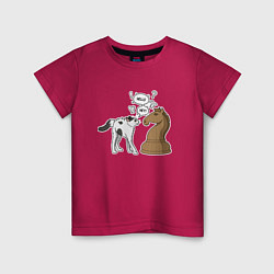 Детская футболка Кошка Хома и шахматный конь