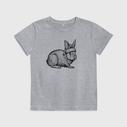 Футболка хлопковая детская Заяц новогодний, цвет: меланж