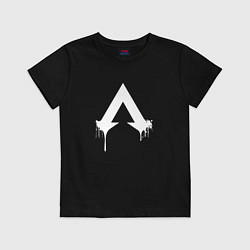 Футболка хлопковая детская Логотип Apex с подтеками, цвет: черный
