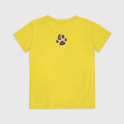 Детская футболка Лапа собаки акварелью / Желтый – фото 2