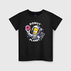 Футболка хлопковая детская Bart Simpson - donat planet ai art, цвет: черный