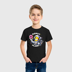 Футболка хлопковая детская Bart Simpson - donat planet ai art, цвет: черный — фото 2