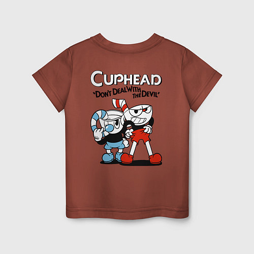 Детская футболка Cuphead and Mugman / Кирпичный – фото 2