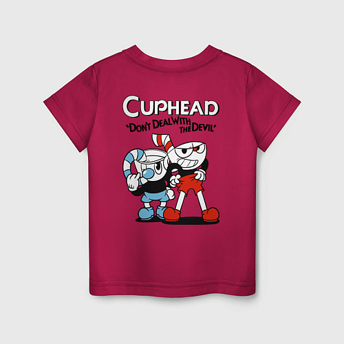 Детская футболка Cuphead and Mugman / Маджента – фото 2