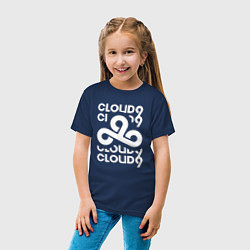 Футболка хлопковая детская Cloud9 - in logo, цвет: тёмно-синий — фото 2