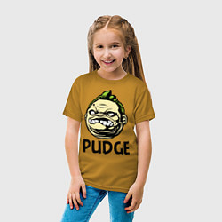 Футболка хлопковая детская Pudge Face, цвет: горчичный — фото 2